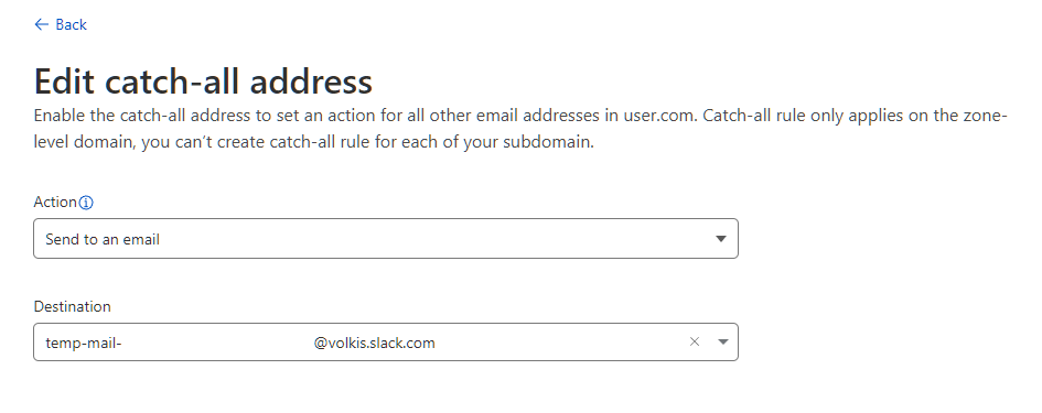 Configure the routing rule
